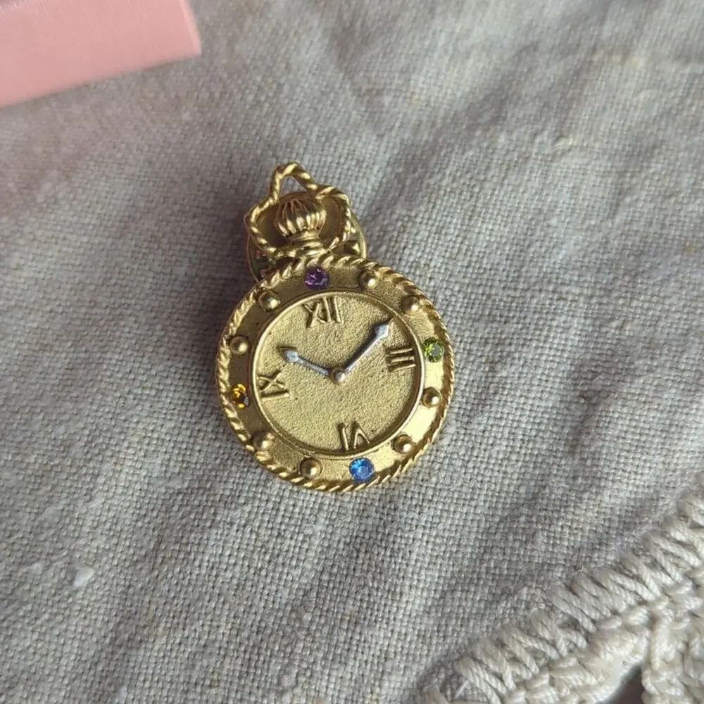 90s Y2K Clock & Watch Brooch Set Whimsigoth Fairycore Costume Jewelry